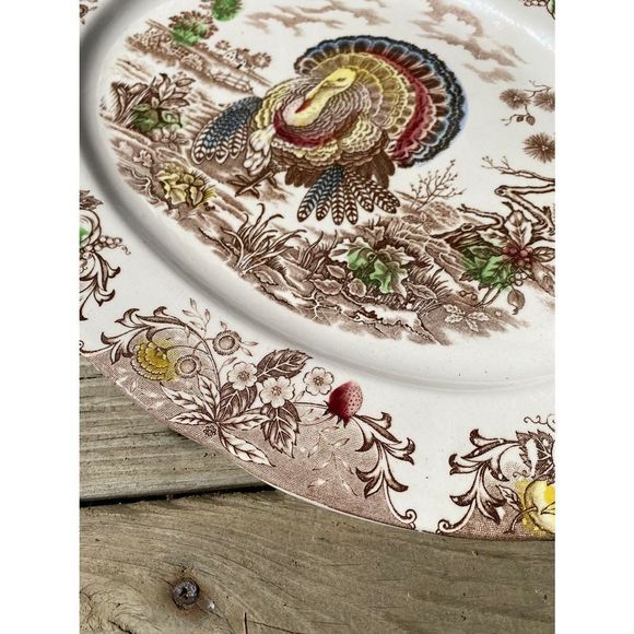 Vintage turkey platter. EUC. No chips - Picture 6 of 7